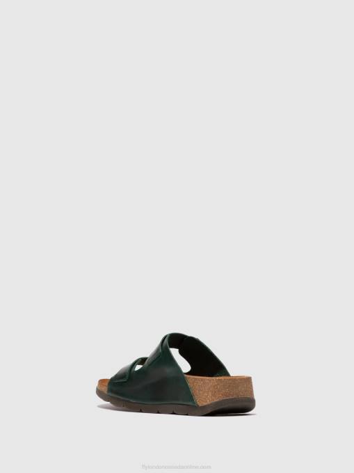 Open Toe Mules CAJA721 Fly London Women BRIDLE PETROL 0JLR386