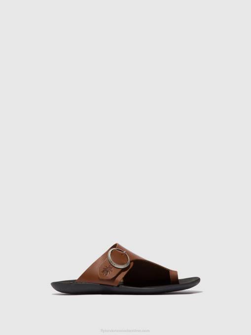 Open Toe Mules MICA758 Fly London Women COGNAC 0JLR382