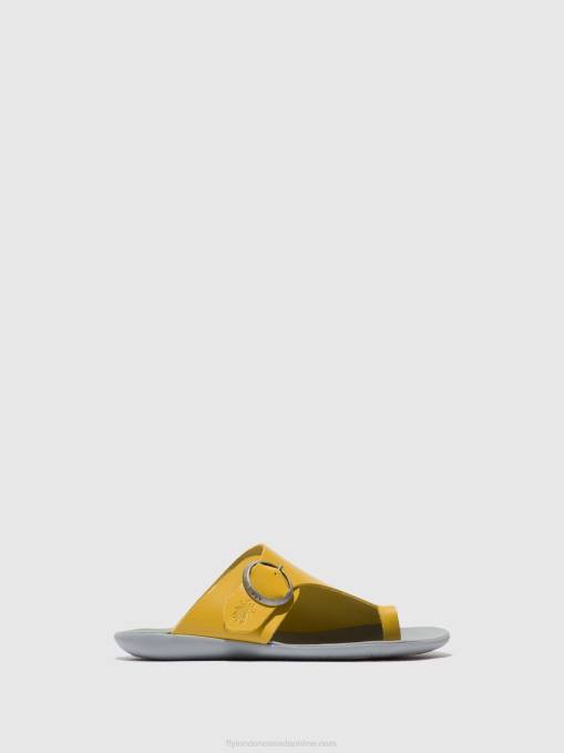Open Toe Mules MICA758 Fly London Women MUSTARD 0JLR367