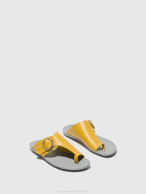 Open Toe Mules MICA758 Fly London Women MUSTARD 0JLR367