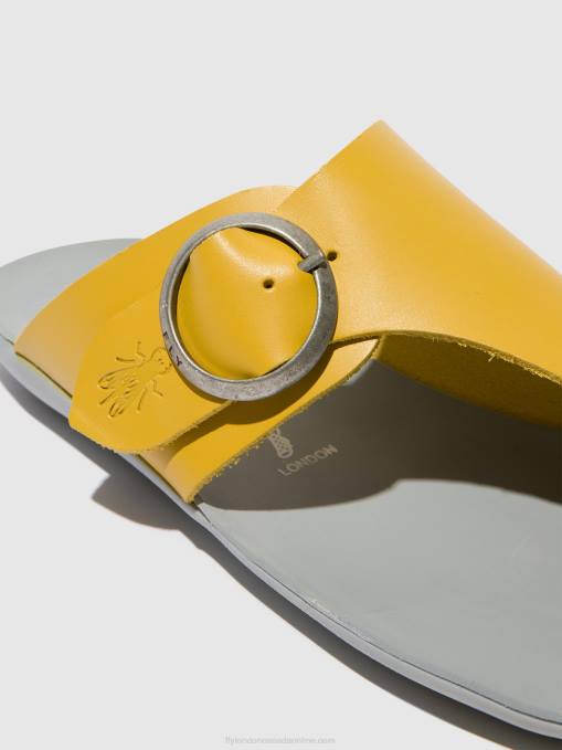 Open Toe Mules MICA758 Fly London Women MUSTARD 0JLR367