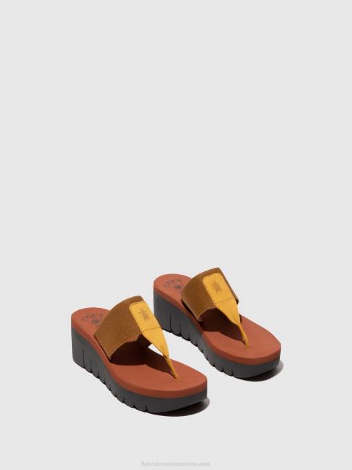 Slip-on Mules YOMU725 Fly London Women BUMBLEBEE/CAMEL (BRICK) 0JLR359