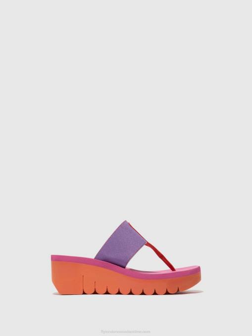 Slip-on Mules YOMU725 Fly London Women ORANGE/VIOLET (ROSE) 0JLR360