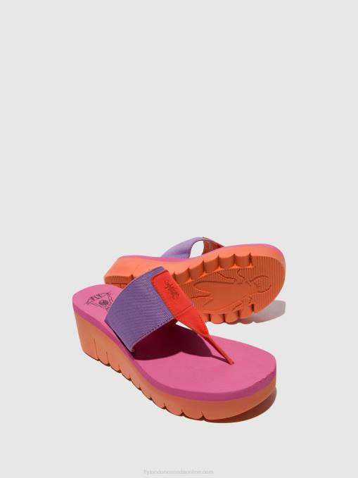 Slip-on Mules YOMU725 Fly London Women ORANGE/VIOLET (ROSE) 0JLR360