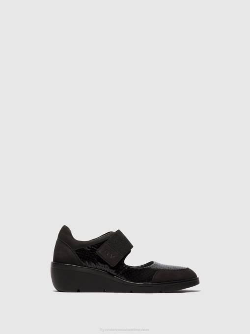 Velcro Shoes NAJE583 Fly London Women BLACK 0JLR624