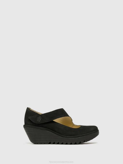 Wedge Shoes YASI682 Fly London Women BLACK 0JLR699