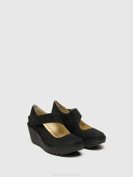 Wedge Shoes YASI682 Fly London Women BLACK 0JLR699