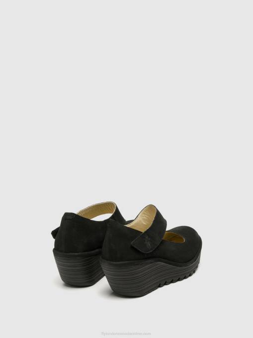 Wedge Shoes YASI682 Fly London Women BLACK 0JLR699