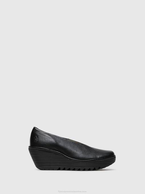 Wedge Shoes YAZ Fly London Women Gloss Black 0JLR702