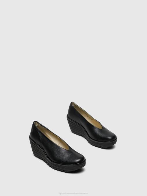 Wedge Shoes YAZ Fly London Women Gloss Black 0JLR702
