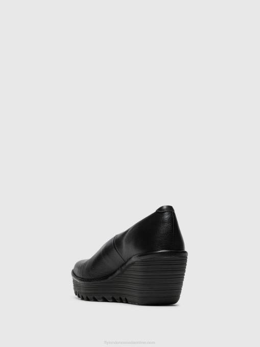 Wedge Shoes YAZ Fly London Women Gloss Black 0JLR702