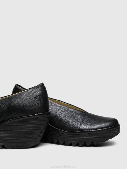 Wedge Shoes YAZ Fly London Women Gloss Black 0JLR702
