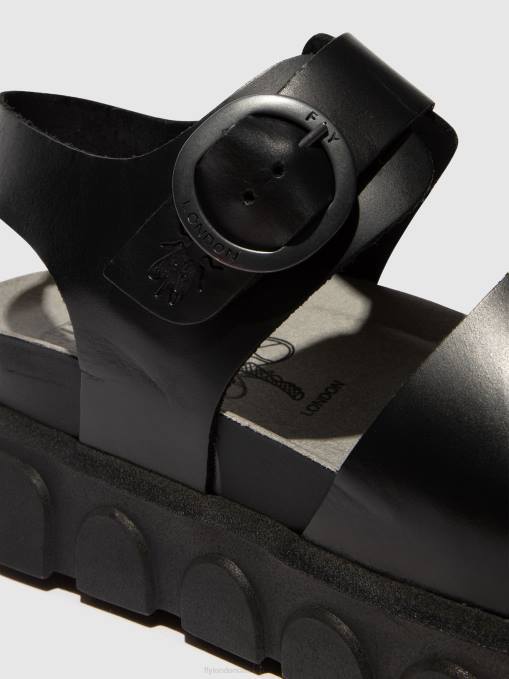 Ankle Strap Sandals CREE947 Fly London Women BLACK 0JLR506