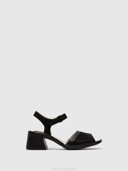 Ankle Strap Sandals LEAR374 Fly London Women BLACK 0JLR531