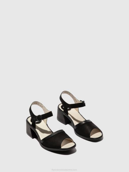 Ankle Strap Sandals LEAR374 Fly London Women BLACK 0JLR531