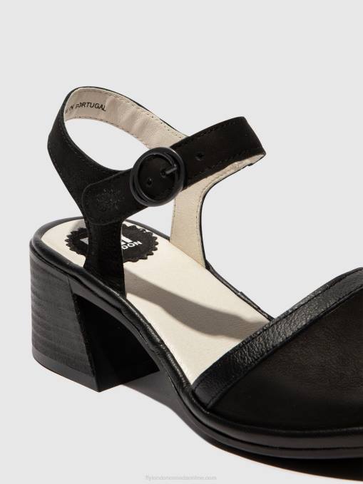 Ankle Strap Sandals LEAR374 Fly London Women BLACK 0JLR531