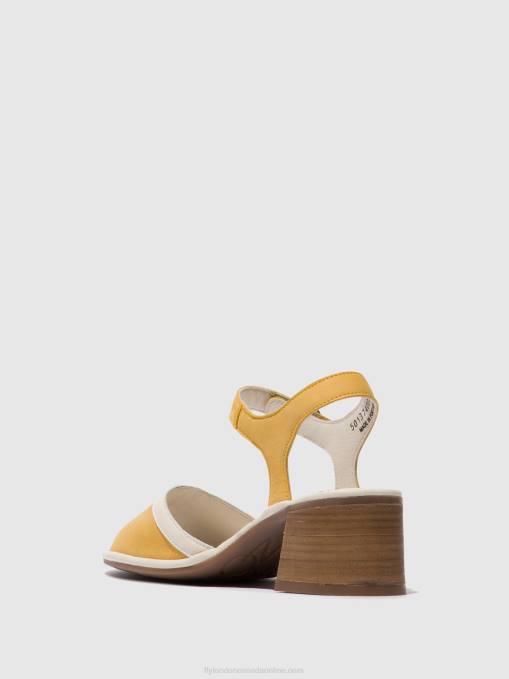 Ankle Strap Sandals LEAR374 Fly London Women BUMBLEBEE/OFFWHITE 0JLR568