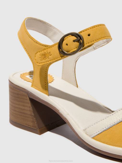 Ankle Strap Sandals LEAR374 Fly London Women BUMBLEBEE/OFFWHITE 0JLR568