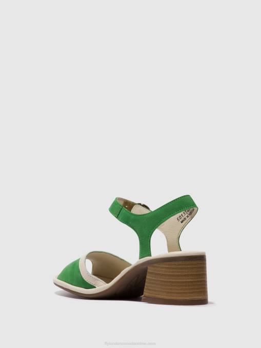 Ankle Strap Sandals LEAR374 Fly London Women LIGHT GREEN/OFFWHITE 0JLR569