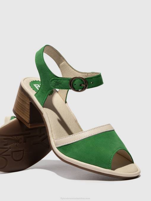 Ankle Strap Sandals LEAR374 Fly London Women LIGHT GREEN/OFFWHITE 0JLR569