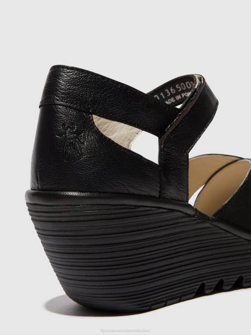 Ankle Strap Sandals YENT365 Fly London Women BLACK 0JLR566