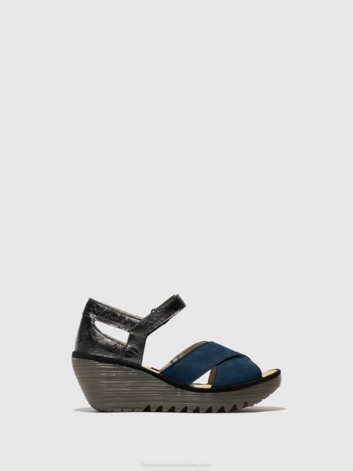Ankle Strap Sandals YENT365 Fly London Women BLUE/GRAPHITE 0JLR508