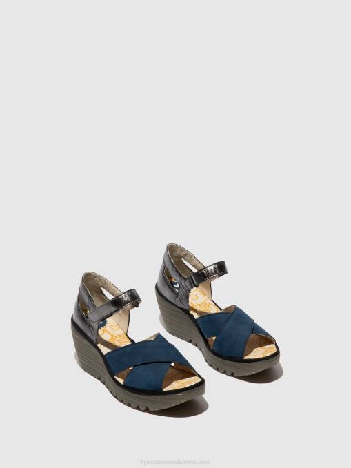 Ankle Strap Sandals YENT365 Fly London Women BLUE/GRAPHITE 0JLR508
