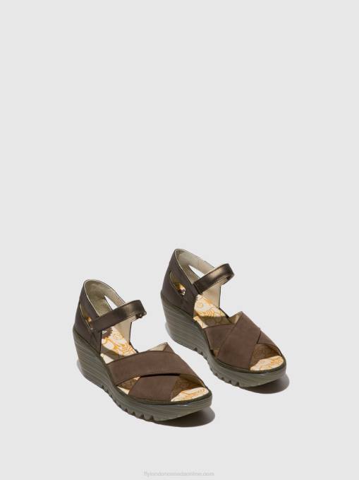 Ankle Strap Sandals YENT365 Fly London Women PEWTER 0JLR509