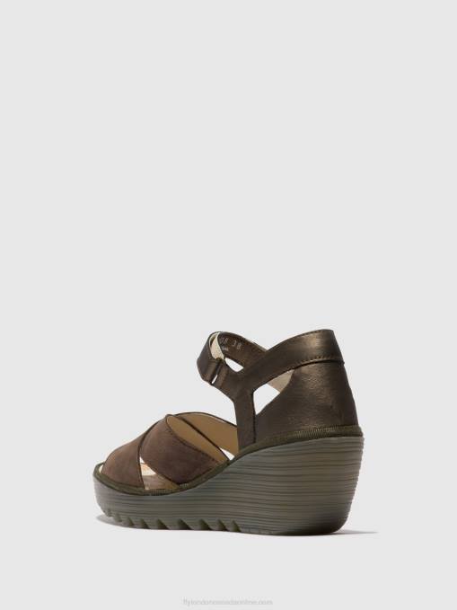 Ankle Strap Sandals YENT365 Fly London Women PEWTER 0JLR509