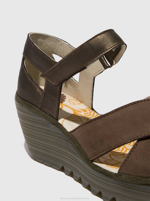 Ankle Strap Sandals YENT365 Fly London Women PEWTER 0JLR509