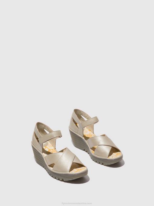 Ankle Strap Sandals YENT365 Fly London Women SILVER 0JLR565