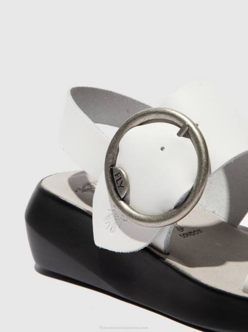 Buckle Sandals BANI739 Fly London Women BROOKLYN OFFWHITE 0JLR604