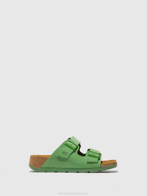Buckle Sandals CAJA721 Fly London Women LIME GREEN 0JLR527