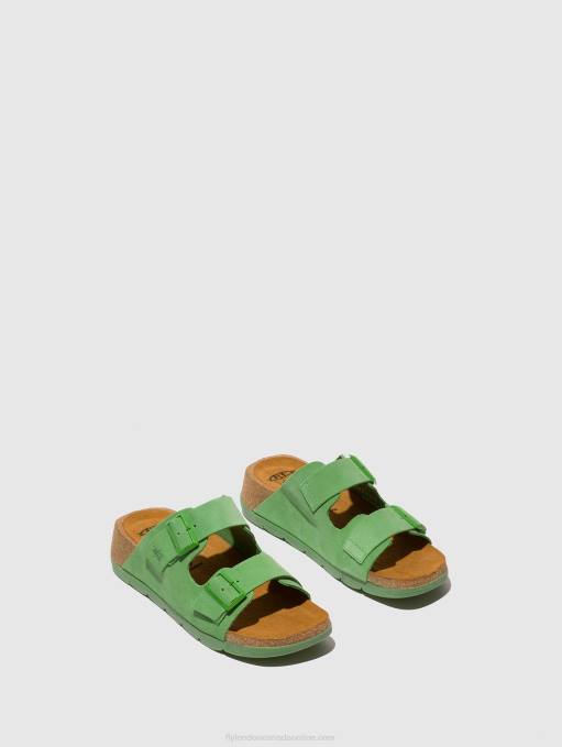 Buckle Sandals CAJA721 Fly London Women LIME GREEN 0JLR527