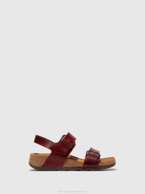 Buckle Sandals CEKE722 Fly London Women BRIDLE RED 0JLR606