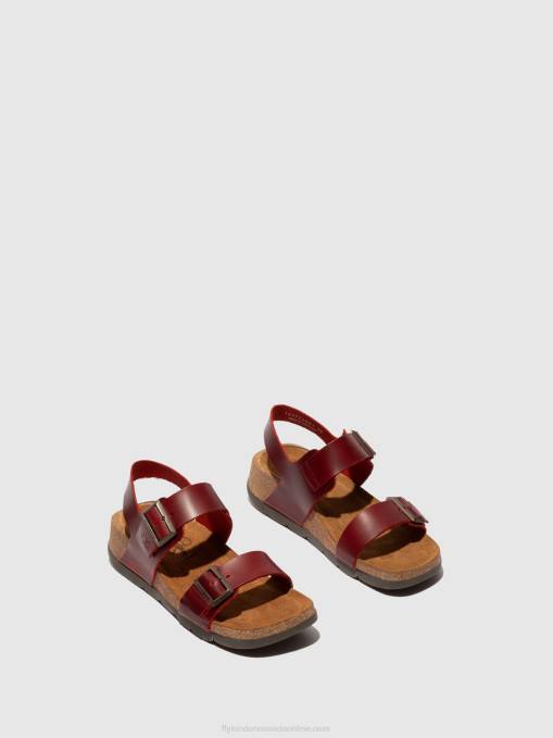 Buckle Sandals CEKE722 Fly London Women BRIDLE RED 0JLR606