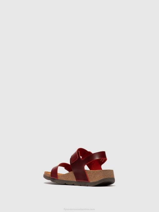 Buckle Sandals CEKE722 Fly London Women BRIDLE RED 0JLR606