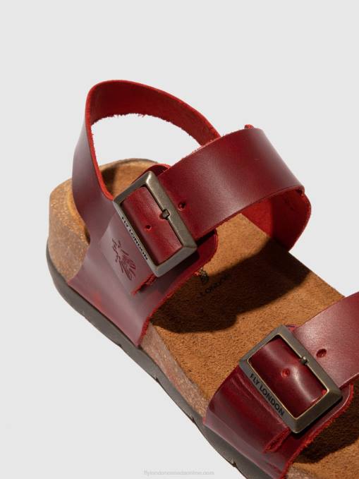 Buckle Sandals CEKE722 Fly London Women BRIDLE RED 0JLR606