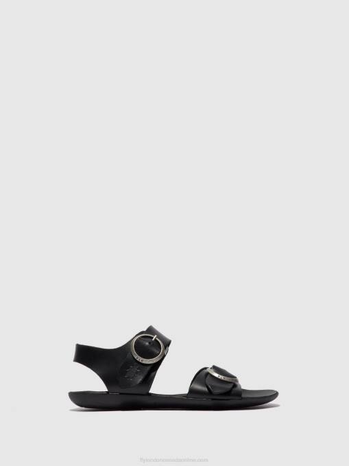Buckle Sandals MASA757 Fly London Women BRIDLE BLACK 0JLR608