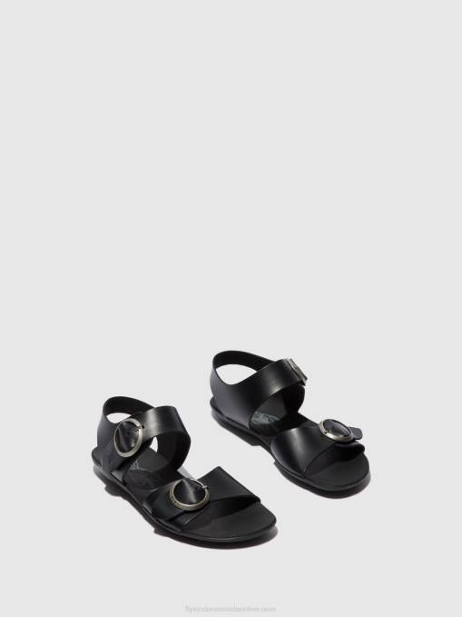 Buckle Sandals MASA757 Fly London Women BRIDLE BLACK 0JLR608