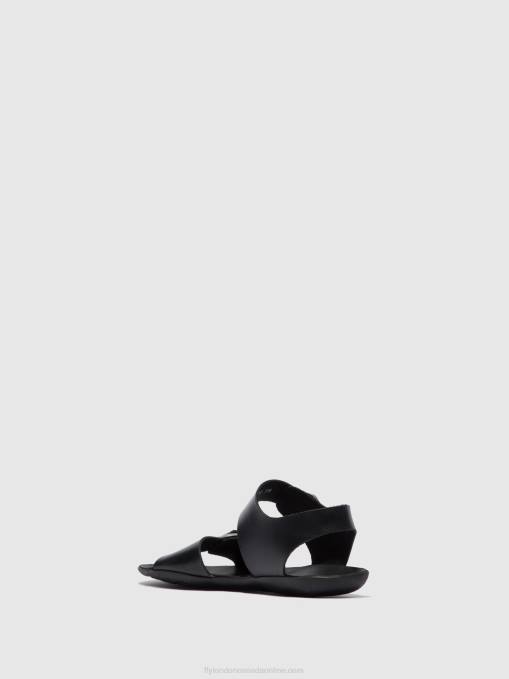 Buckle Sandals MASA757 Fly London Women BRIDLE BLACK 0JLR608