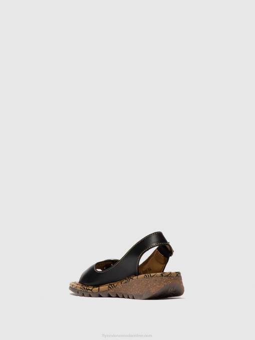 Buckle Sandals TRAM723 Fly London Women BLACK 0JLR613