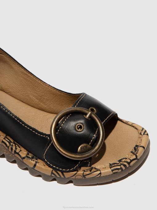 Buckle Sandals TRAM723 Fly London Women BLACK 0JLR613