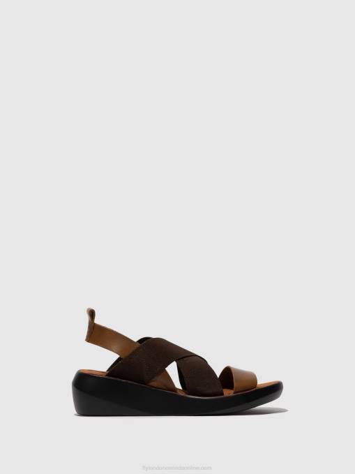 Crossover Sandals BAJI848 Fly London Women CAMEL 0JLR594