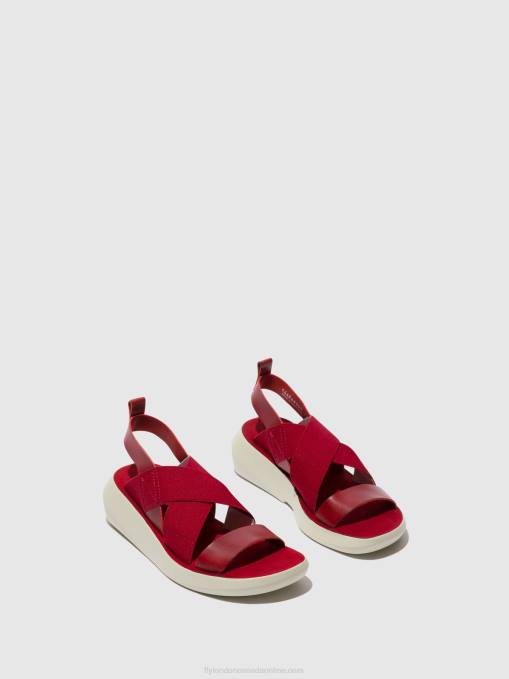Crossover Sandals BAJI848 Fly London Women RED 0JLR591
