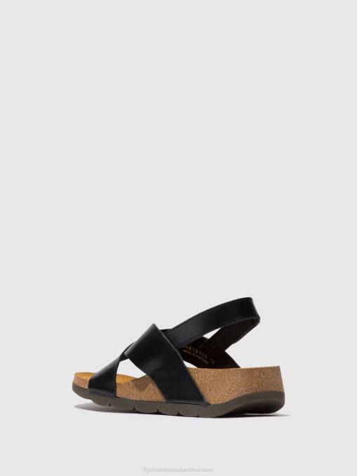 Crossover Sandals CHLO852 Fly London Women BLACK 0JLR588