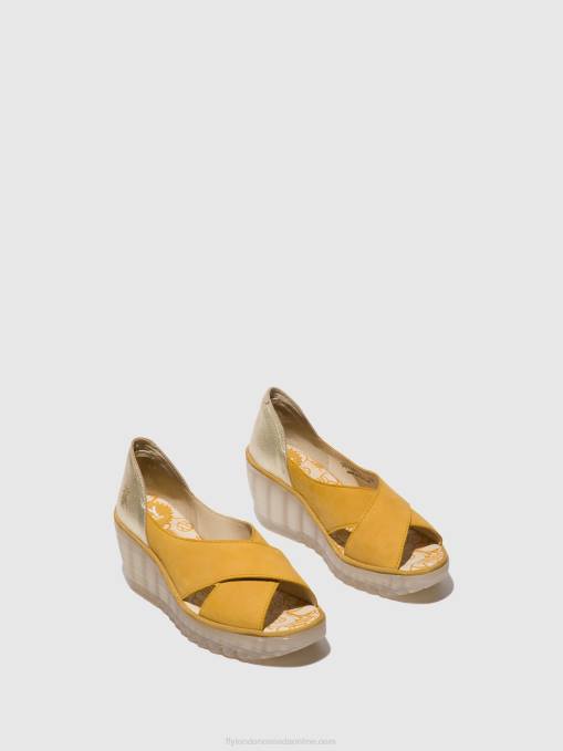 Crossover Sandals YOMA307 Fly London Women BUMBLEBEE/GOLD 0JLR490