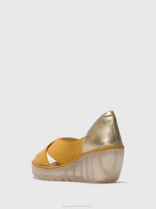 Crossover Sandals YOMA307 Fly London Women BUMBLEBEE/GOLD 0JLR490
