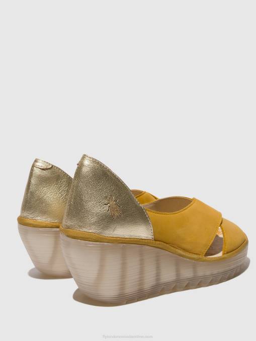 Crossover Sandals YOMA307 Fly London Women BUMBLEBEE/GOLD 0JLR490