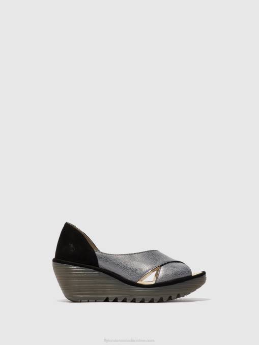 Crossover Sandals YOMA307 Fly London Women GREY/BLACK 0JLR560